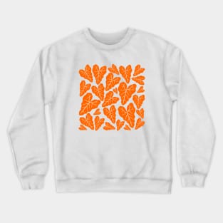 Orange veiny heart shaped plant leaves pattern Crewneck Sweatshirt